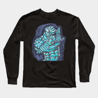 Cyberpunk Power Armor Android with Broken Sword Long Sleeve T-Shirt